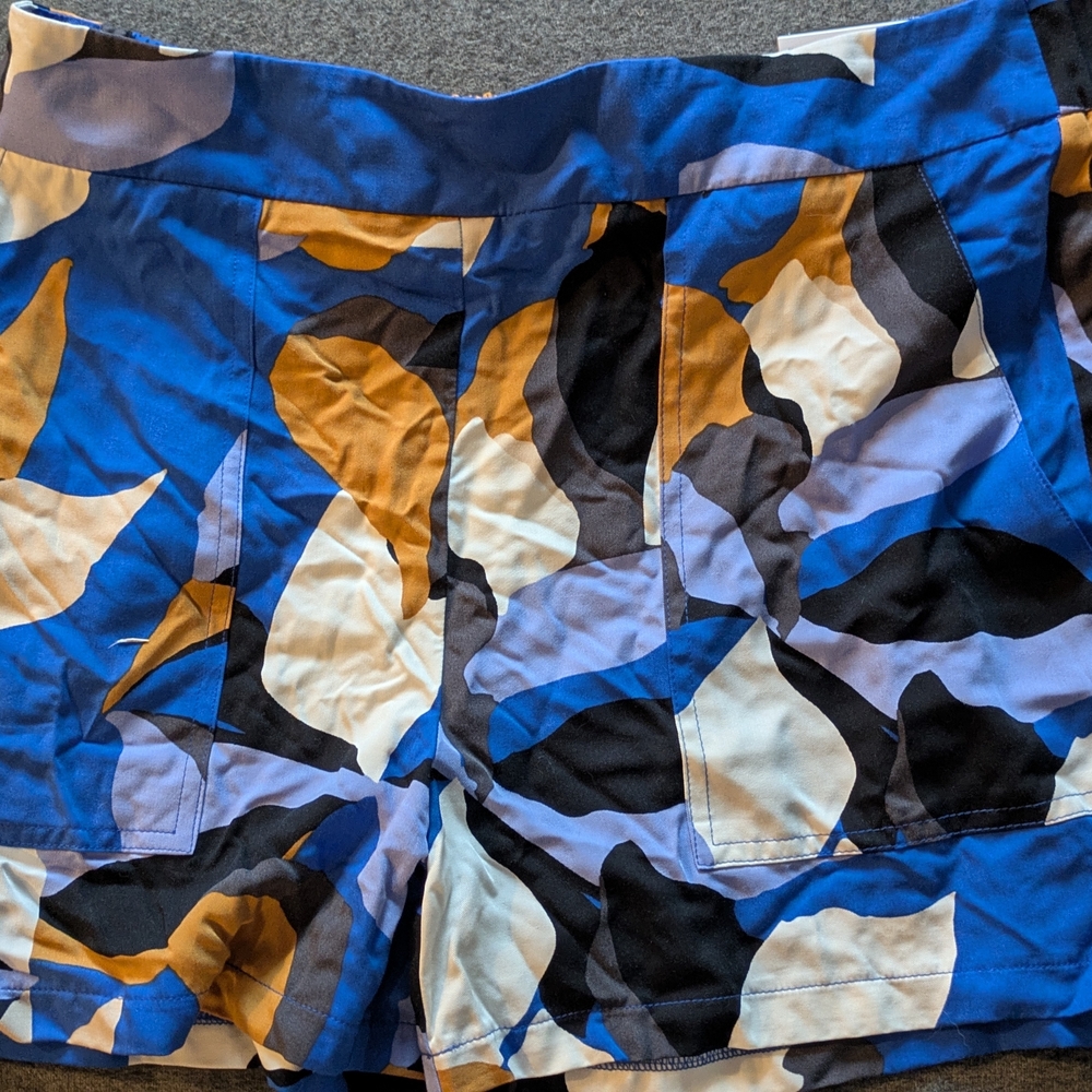 Nine West Blue and Brown Patterned Women Shorts